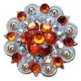thumbnail image 1 of Set Of 8 Western Screw Back Concho Orange Ab Crystal 1-1/4In Saddle, 1 of 7