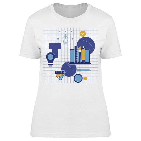 Set Of Design Equipment T-Shirt Women -Image by Shutterstock, Female 3X-Large