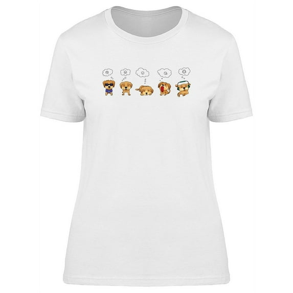 Set Of Dogs Emotions T-Shirt Women -Image by Shutterstock, Female Large