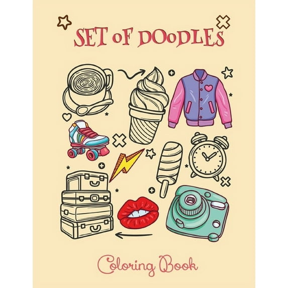 Set Of Doodles: Coloring Book, +50 sets for toddles and beginners., (Paperback)