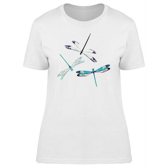 Set Of Dragonfly Watercolor T-Shirt Women -Image by Shutterstock, Female XX-Large