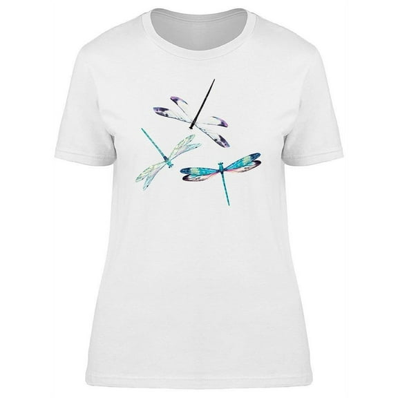 Set Of Dragonfly Watercolor T-Shirt Women -Image by Shutterstock, Female x-Large