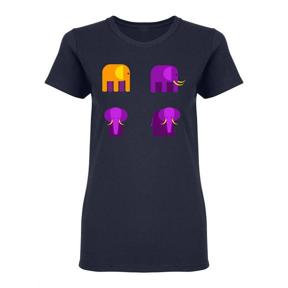 Set Of Elephants Shaped T-Shirt Women -Image by Shutterstock, Female Small
