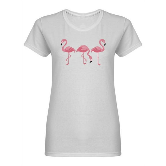 Set Of Flamingos Graphic Shaped T-Shirt Women -Image by Shutterstock, Female Small