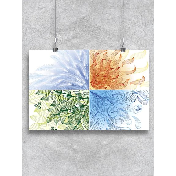 Set Of Four Elements. Poster -Image by Shutterstock