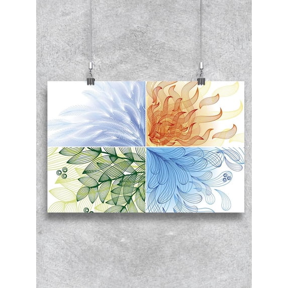 Set Of Four Elements. Poster -Image by Shutterstock