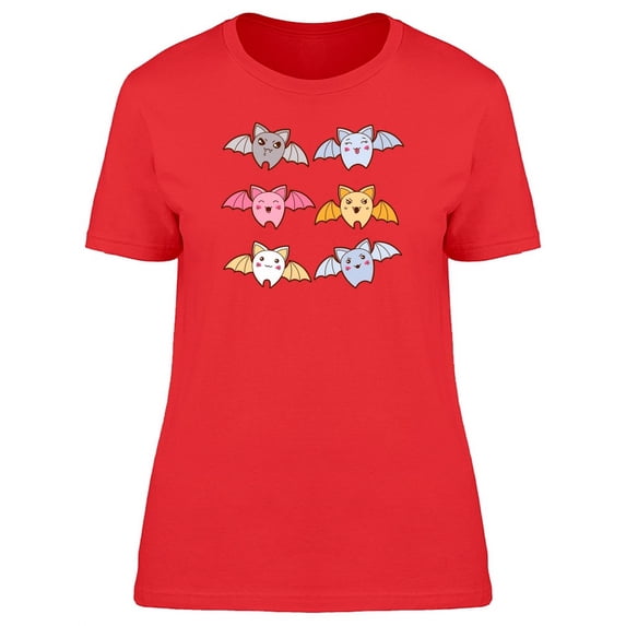 Set Of Kawaii Bats T-Shirt Women -Image by Shutterstock, Female Medium