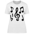thumbnail image 1 of Set Of Music Notes T-Shirt Women -Image by Shutterstock, Female Medium, 1 of 2