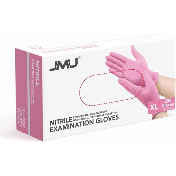 JJEAN-200 Nitrile Exam Gloves, 3.5Mil, Powder-Free Latex-Free Disposable Non-Sterile Protective Gloves, 1200/2000/4000 Count
