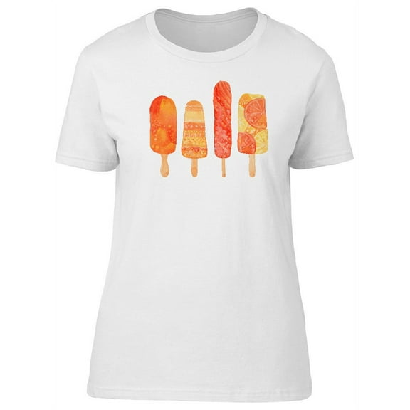 Set Of Orange Popsicles T-Shirt Women -Image by Shutterstock, Female Small