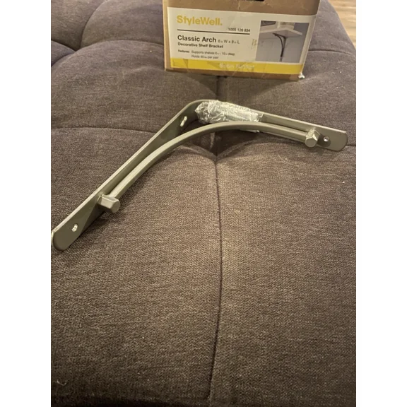 Set Of Pair Of 6 X 8 Satin Nickel Steel Classic Arch Decorative Shelf Brackets