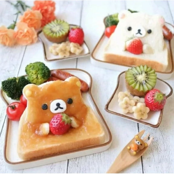 Set Of Panda Frog Bear Shapes Sandwich Cutter Mold Bread Toaste Mould Maker Diy