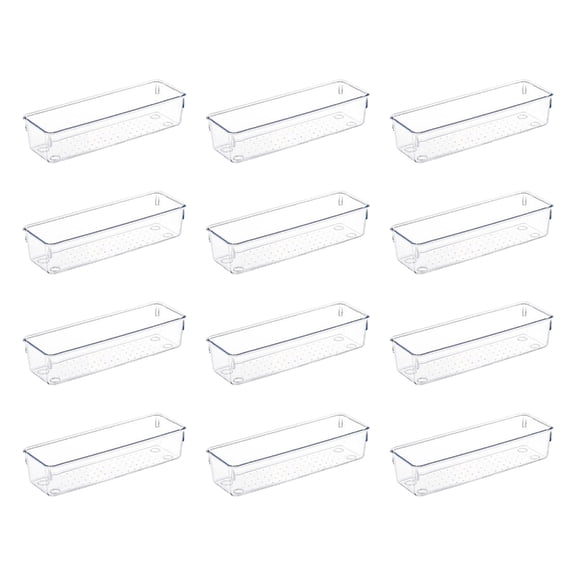 Set Of See through Stackable Drawer Inserts With Against Slip Base For Telecommute Bathroom Organization