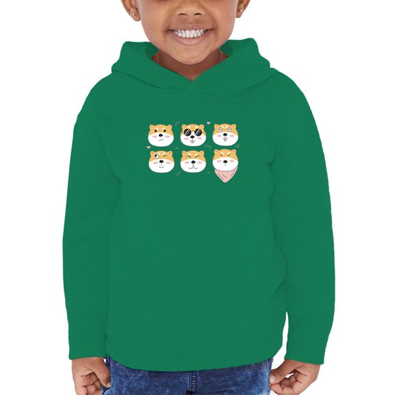 Set Of Shiba Inu Faces Hoodie Toddler -Image by Shutterstock,  4 Toddler
