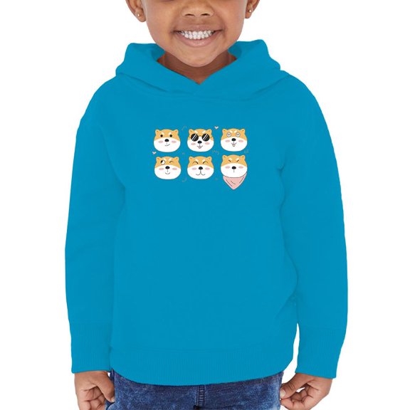 Set Of Shiba Inu Faces Hoodie Toddler -Image by Shutterstock, 4 Toddler