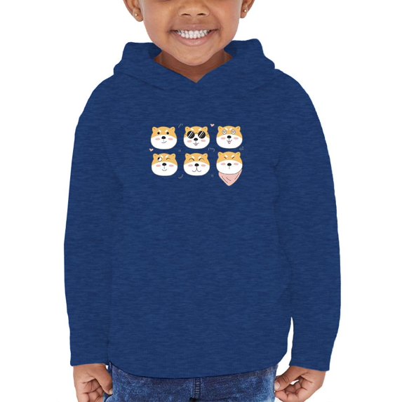 Set Of Shiba Inu Faces Hoodie Toddler -Image by Shutterstock, 5 Toddler