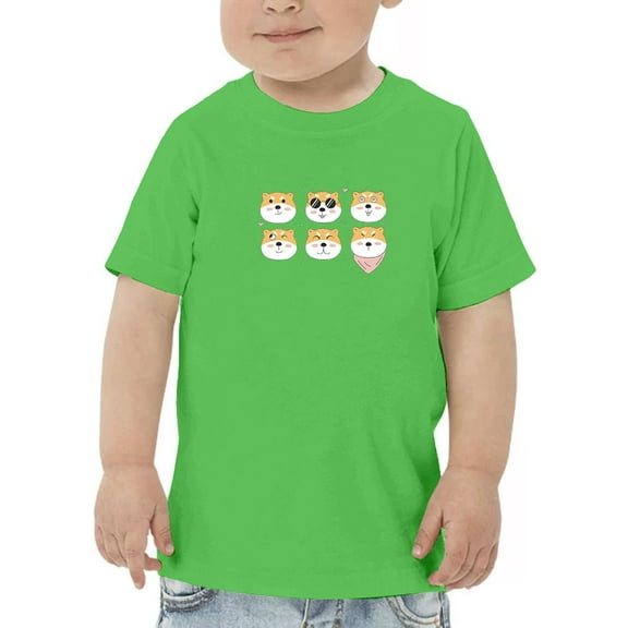 Set Of Shiba Inu Faces T-Shirt Toddler -Image by Shutterstock, 2 Toddler