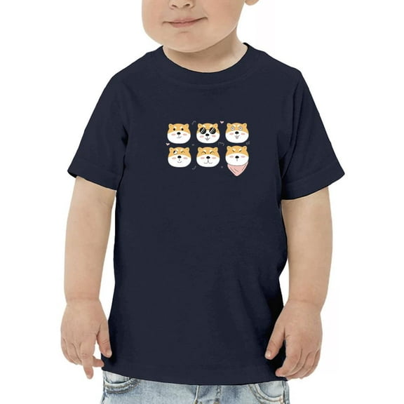 Set Of Shiba Inu Faces T-Shirt Toddler -Image by Shutterstock,  2 Toddler