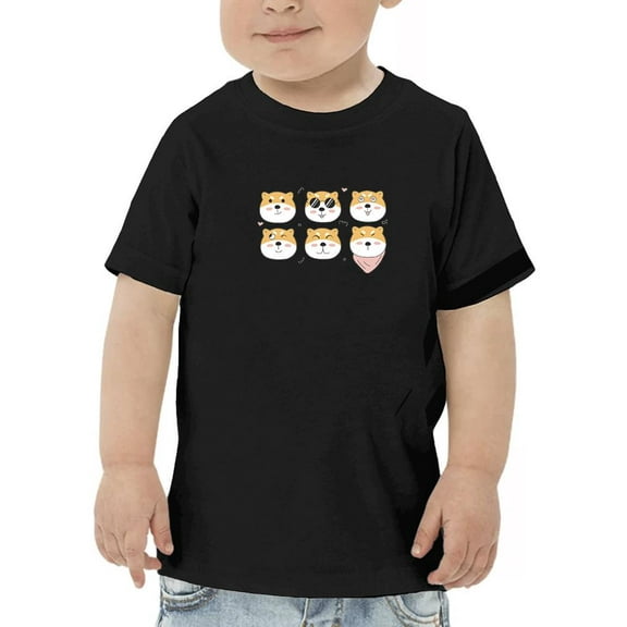 Set Of Shiba Inu Faces T-Shirt Toddler -Image by Shutterstock, 4 Toddler