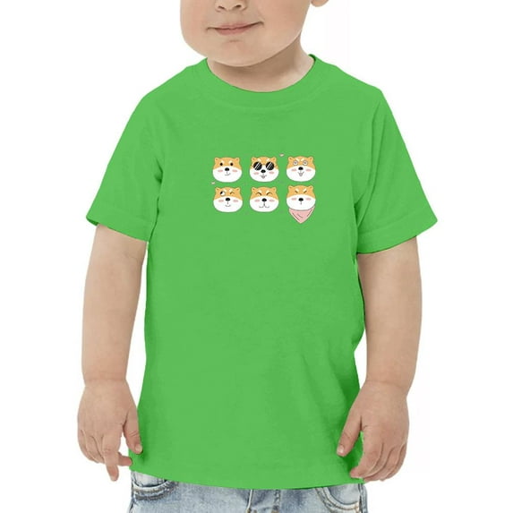 Set Of Shiba Inu Faces T-Shirt Toddler -Image by Shutterstock, 5 Toddler