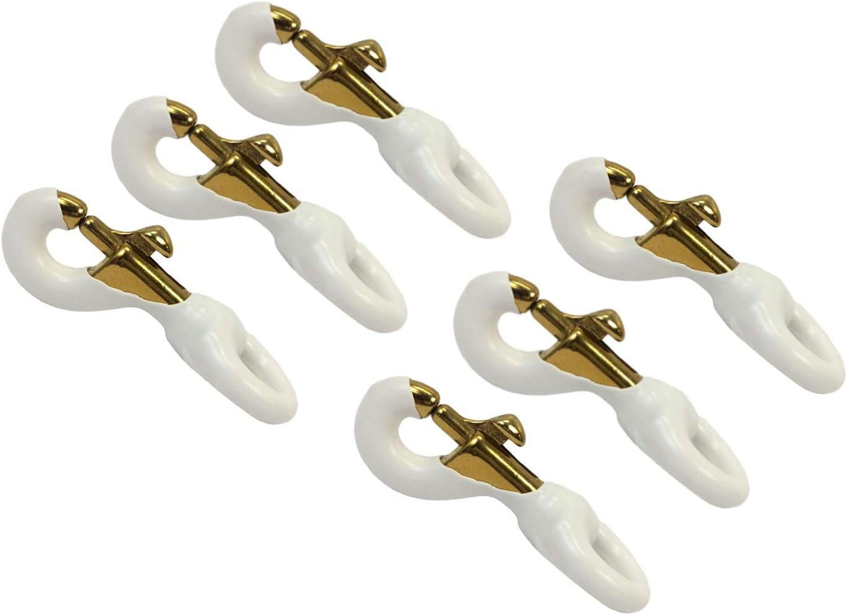 Set Of Six (6) 3" Rubber Coated Brass Swivel Snaps Clips For Attaching