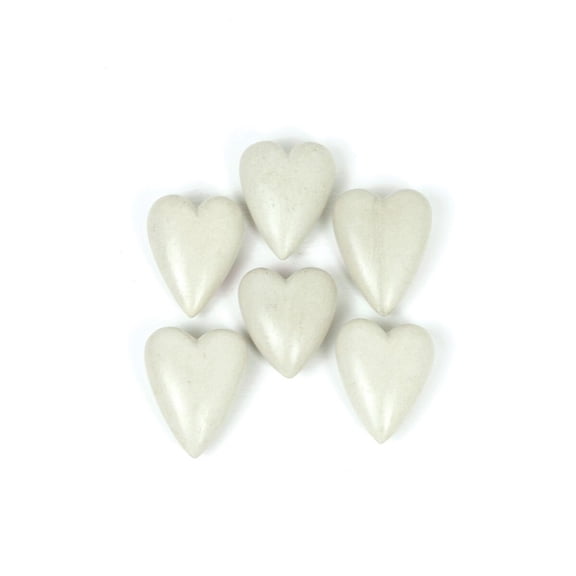 Kalalou Inc Set Of Six Hand Carved Stone Hearts- White