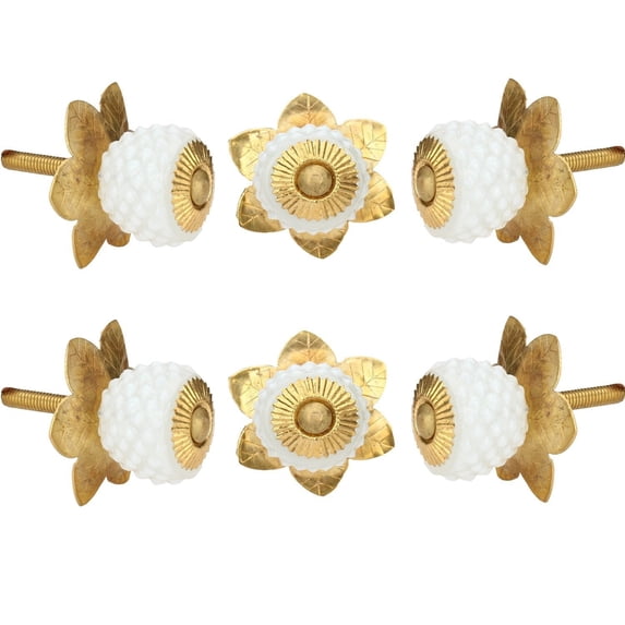 Set Of Six Milky Berry Glass Cabinet Knobs by Perilla Home
