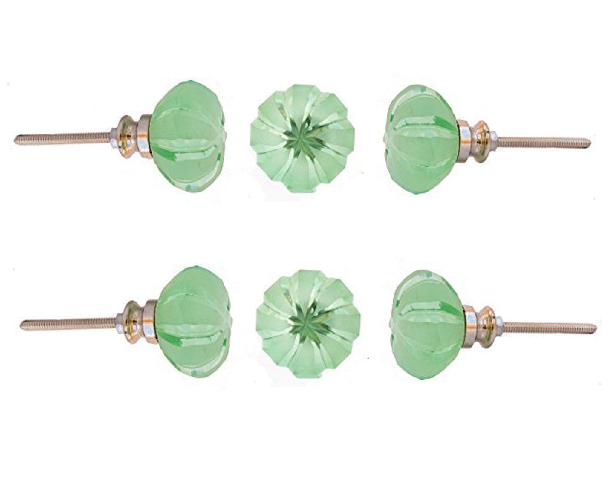 Set Of Six Mint Green Tomato Glass Cabinet Knobs by Perilla Home