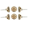 thumbnail image 1 of Set Of Six White MOP Knobs Flower Design Cabinet Knobs by Perilla Home, 1 of 10