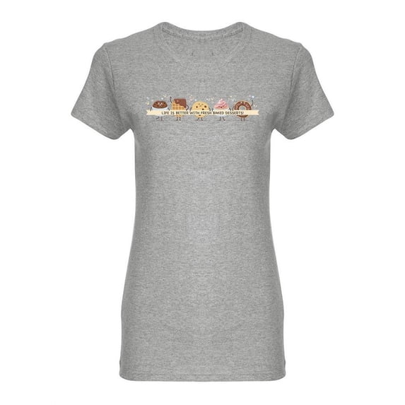 Set Of Smiling Pastry Shaped T-Shirt Women -Image by Shutterstock, Female Large
