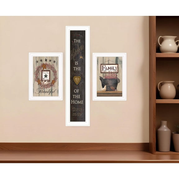 HomeRoots 406680 The Primitive Kitchen White Framed Print Wall Art - Set of 3