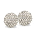 thumbnail image 1 of Set Of Two 4" Silver And Clear Faux Crystal Decorative Orbs, 1 of 5