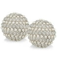 thumbnail image 1 of Set Of Two 5" Silver And Clear Faux Crystal Decorative Orb Sculptures, 1 of 4