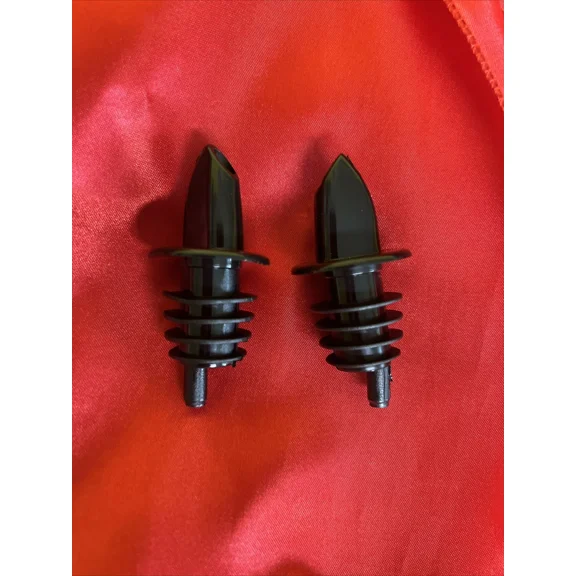 Set Of Two Black Pour Spouts For Olive Oil Or Dish Soap Bottles