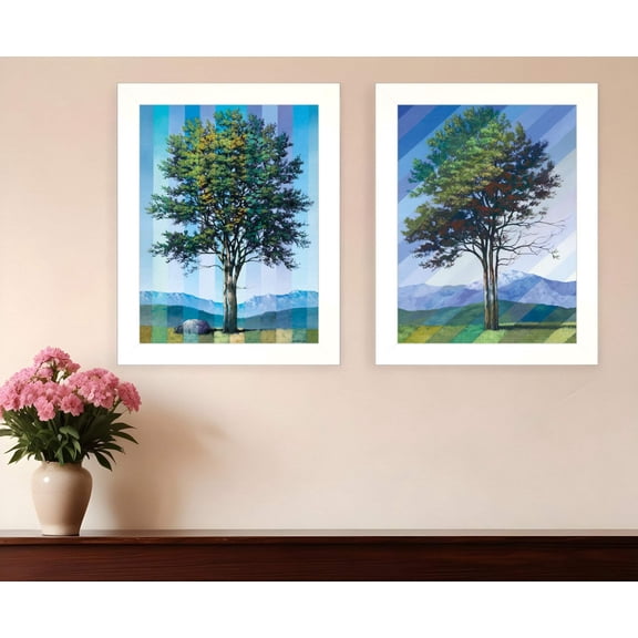 HomeRoots 415810 Catching Light as Time Passes White Framed Print Wall Art - Set of 2