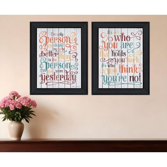 Set Of Two The Only Person Black Framed Print Wall Art