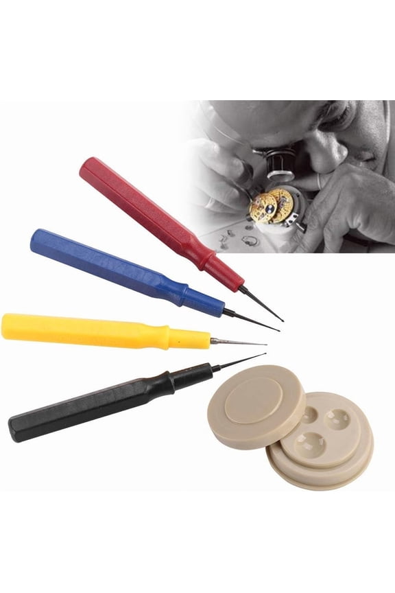 Set of Oilers Plastic Watch Repair Kit, Mechanical Watch Oil Tools Precision Watch Oiler Watch Oil Pins Professional Watch Oiling Kit 4 Pins with Oil Cup for Pocket Watches Clock DIY Clean