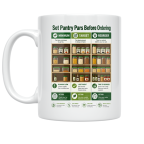 Set Pantry Pars Before Ordering - Kitchen Organizer - 11 oz Ceramic Coffee Mug
