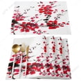 thumbnail image 1 of Set Plum Blossom On White Background Table Mat For Dining Table Kitchen Accessories Linens Placemat Tea Coaster Pads, 1 of 5