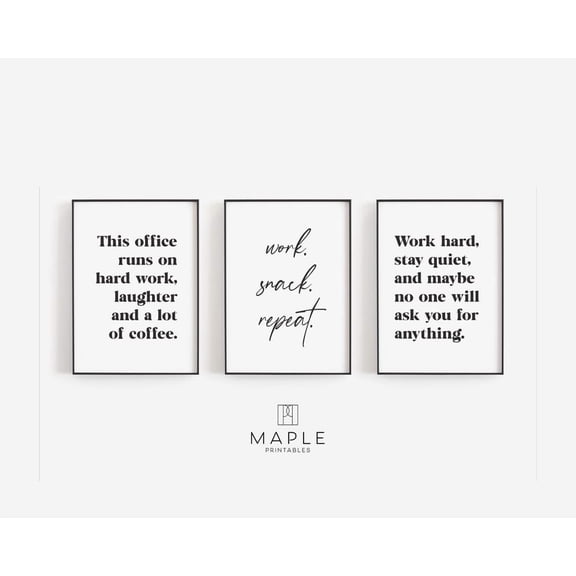 Set Posters For Cubicle Decor Work Quotes Hilarious Posters For Home Office Decor Motivational Wall Art, Poster Only