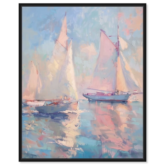 Set Sail Sailing Wall Art Canvas Wall Art by Art Remedy, Black Floater Frame, 31" x 37"