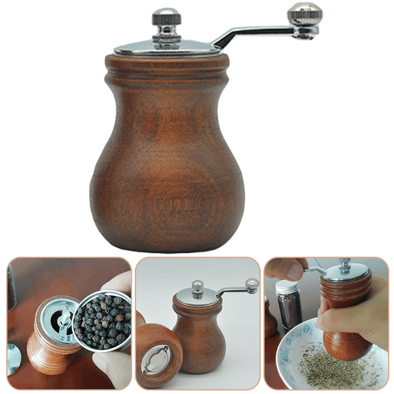 Set Salt Shaker Grinding Chiltepin Pepper and Coffee Bean Grinder 850X600X600CM Wooden (As Shown)