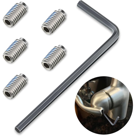 Set Screw Kit Compatible with 155023, Compatible with Moen Single Handle Faucet, Include 5 Set Screws and a Hex Wrench, One Handle Lavatory Faucets Replacement Repair Kit