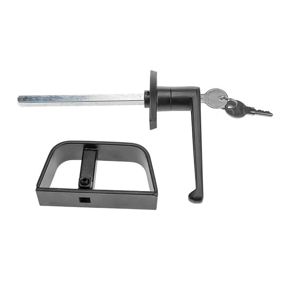 A Set of Shed Door Lock Kit,5-1/2" Shed Lock Barn Door Lock,Shed Door Handle with Lock,Durable and Corrosion-Resistant Handle Lock,Playhouse & Chicken Coop Lock kit (Black)