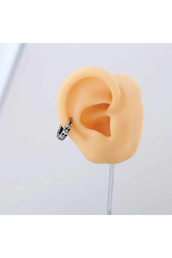Set/Skull Design Helix Cartilage Hoop Earring Lobe Earring Stack – Stainless Steel, Unisex Piercing Jewelry for Men and Women