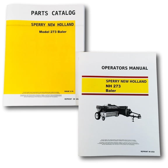 Set Sperry New Holland Hayliner Nh 273 Baler Owner Operator Parts Manual Service