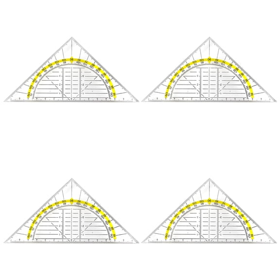 Set Square 180 Degree Protractors Clear Set Square Geometry Drawing Ruler For Educational And Professional Use