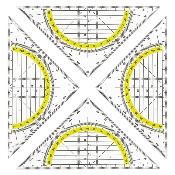 Set Square 180 Degrees Math Protractors Multifunctional Geometry Measuring Tool for Engineering Drafting Drawing