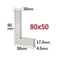 thumbnail image 1 of Set Square Knife Edge Square Ruler 90 Degree Carpentry Tools Woodworking Metal Try Squares Measuring Angle Rulers 63x40/80x50mm ,Easy to Use, 1 of 7