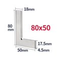 thumbnail image 1 of Set Square Knife Edge Square Ruler 90 Degree Carpentry Tools Woodworking Metal Try Squares Measuring Angle Rulers 63x40/80x50mm ,for Accurate Evaluation, 1 of 7